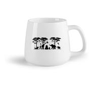 DEBINGY Frutta in ceramica Tazza in ceramica per casa e ufficio Animali della giungla africana （14oz/400ml） Regalo divertente per amanti del caffè, migliori amici, colleghi e amici