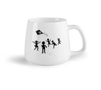DEBINGY Frutta in ceramica Tazza in ceramica per casa e ufficio Arte Aquilone Volante Bambini （14oz/400ml） per caffè, zuppa, tè, latte, latte macchiato, cioccolata calda, donna, uomo