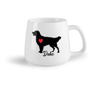 DEBINGY Frutta in ceramica Tazza in ceramica per casa e ufficio Golden Retriever con cuore rosso per il tuo cane （14oz/400ml） Lavabile in lavastoviglie
