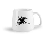 DEBINGY Frutta in ceramica Tazza in ceramica per casa e ufficio Hockey su ghiaccio Sport invernali Disco Portiere （14oz/400ml） Lavabile in lavastoviglie