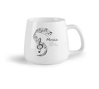 DEBINGY Frutta in ceramica Tazza in ceramica per casa e ufficio La musica è la medicina per l'anima （14oz/400ml） per caffè, zuppa, tè, latte, latte macchiato, cioccolata calda, donna, uomo