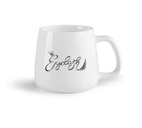 DEBINGY Frutta in ceramica Tazza in ceramica per casa e ufficio Salone di bellezza Crown Makeup Eyelash Words （14oz/400ml） Lavabile in lavastoviglie