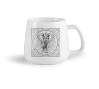 DEBINGY Frutta in ceramica Tazza in ceramica per casa e ufficio un mandala con la sagoma di un elefante elegante （14oz/400ml） per Tè, caffè e bevande calde