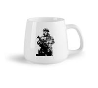 DEBINGY Frutta in ceramica Tazza in ceramica Soldato Cecchino Teschio Giochi di Guerra Sala Militare Esercito Pistola Arma （14oz/400ml） per casa e ufficio