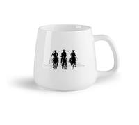 DEBINGY Frutta in ceramica Tazza in porcellana Cavaliere e tramonto Tre cavalli da cowboy occidentali Uomini Silhouette （14oz/400ml） per ufficio, casa