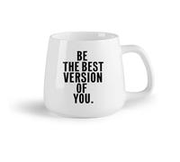 DEBINGY Frutta in ceramica Tazza in porcellana Citazioni ispiratrici sulla cultura aziendale: sii il meglio che puoi essere （14oz/400ml） per uomo e donna