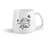 DEBINGY Frutta in ceramica Tazza in porcellana Francia Il mio piccolo angolo Relaxation Lounge Makeup Salon Butterfly Flower （14oz/400ml） per uomo e donna