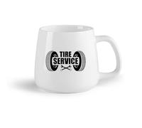 DEBINGY Frutta in ceramica Tazza in porcellana Logo del servizio auto, del servizio pneumatici, dell'autostazione, del garage （14oz/400ml） Bar o regalo