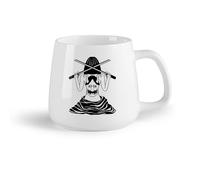DEBINGY Frutta in ceramica Tazza in porcellana Una bellissima ragazza samurai in armatura giapponese con una katana sulla spalla （14oz/400ml） per casa e ufficio