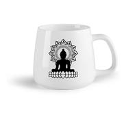 DEBINGY Frutta in ceramica Tazza regalo in ceramica Tazza da latte con manico Buddha Mandala Loto （14oz/400ml） Caffè, tè, latte macchiato, latte, cacao, succhi di frutta e altre bevande calde