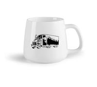 DEBINGY Frutta in ceramica Tazza regalo in ceramica Tazza da latte con manico Grande camion lungo （14oz/400ml） Lavabile in lavastoviglie, adatto al microonde, per ufficio e casa