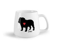 DEBINGY Frutta in ceramica Tazza, tazza da caffè/tè Bulldog con il cane domestico del tuo cane con cuore rosso （14oz/400ml） per espresso, set da tè