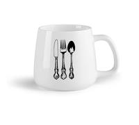 DEBINGY Frutta in ceramica Tazza, tazza da caffè/tè Cucchiaio, coltello e forchetta, posate, ristorante, caffetteria （14oz/400ml） Ideale per casa e ufficio