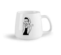 DEBINGY Frutta in ceramica Tazza, tazza da caffè/tè Donna Moda Modella Signora Stile Salone di Bellezza （14oz/400ml） per bevande calde, latte macchiato, cappuccino