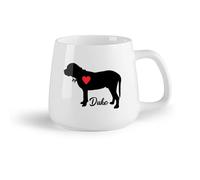 DEBINGY Frutta in ceramica Tazza, tazza da caffè/tè Mastino con il cane domestico del tuo cane con cuore rosso （14oz/400ml） Un bel regalo di Natale