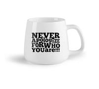 DEBINGY Frutta in ceramica Tazza, tazza da caffè/tè Non scusarti mai per chi sei Citazioni Chi sei Stile di vita （14oz/400ml） Regalo per uomo o donna