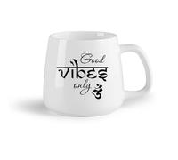 DEBINGY Frutta in ceramica Tazza, tazza da caffè/tè Om Buone Vibrazioni Solo Yoga Mandala Buone Vibrazioni OM Yoga Mandala （14oz/400ml） per uomo e donna