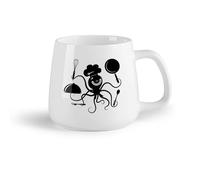 DEBINGY Frutta in ceramica Tazza, tazza da caffè/tè Ristorante con motivo carino e cucina dello chef di polpo positivo （14oz/400ml） Bar o regalo