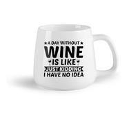 DEBINGY Frutta in ceramica Tazza, tazza da caffè/tè Un giorno senza alcol è come uno scherzo, non lo so. （14oz/400ml） Perfetto per cucine, ristoranti e bar, ottima idea regalo