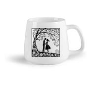 DEBINGY Frutta in ceramica Tazza, tazza da caffè/tè una coppia sotto un albero in stile ritaglio di carta （14oz/400ml） per bevande calde, latte macchiato, cappuccino