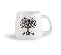 DEBINGY Frutta in ceramica Tazze bianche Albero della vita Albero del mondo Yggdrasil Mitologia germanica - norrena （14oz/400ml） Un bel regalo di Natale