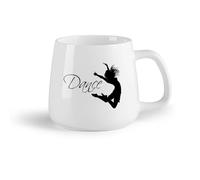DEBINGY Frutta in ceramica Tazze bianche Citazione di danza Ginnastica Ginnastica Silhouette di ballerina Ragazza （14oz/400ml） Regalo per uomo o donna