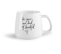 DEBINGY Frutta in ceramica Tazze bianche Citazioni nordiche: sii la bella ragazza che ti piace nel salone di bellezza （14oz/400ml） Bar o regalo