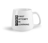 DEBINGY Frutta in ceramica Tazze bianche Citazioni sul fallimento, lavoro, successo, istruzione, motivazione, apprendimento （14oz/400ml） per casa e ufficio