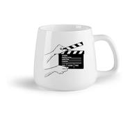 DEBINGY Frutta in ceramica Tazze bianche Creazione di film Ciak cinematografico Ciak cinematografico Produzione cinematografica （14oz/400ml） Ristorante, ufficio