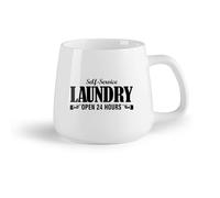 DEBINGY Frutta in ceramica Tazze bianche Lavanderia a gettoni con servizio di lavanderia self-service 24 ore su 24 （14oz/400ml） e adatte al microonde