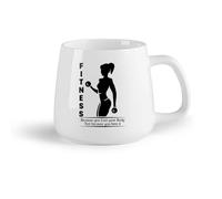 DEBINGY Frutta in ceramica Tazze bianche Logo del club di ginnastica Girl Fitnesscenter Training Gymnasticsnasium Esercizio di sollevamento pesi con manubri （14oz/400ml） per uomo e donna