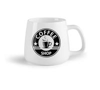 DEBINGY Frutta in ceramica Tazze bianche Logo del modello della tazza del negozio di tazze da caffè Coffee Shop Cafe （14oz/400ml） Un bel regalo di Natale