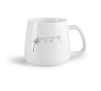 DEBINGY Frutta in ceramica Tazze bianche Tarassaco Nota musicale Natura selvaggia Prateria Fiore Pianta Bosco Selvaggio （14oz/400ml） per uomo e donna