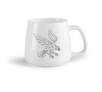 DEBINGY Frutta in ceramica Tazze con manico comodo Aquila Uccello Stanza del bambino Geometrico Animale Linea Vita （14oz/400ml） e bevande calde, espresso