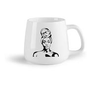 DEBINGY Frutta in ceramica Tazze con manico comodo Belle citazioni di ragazze afro e donne africane nel salone di bellezza （14oz/400ml） per casa o lavoro
