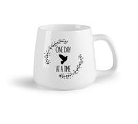DEBINGY Frutta in ceramica Tazze con manico comodo Citazioni Un giorno alla volta Motivo colomba Giardinaggio domestico （14oz/400ml） per casa o lavoro