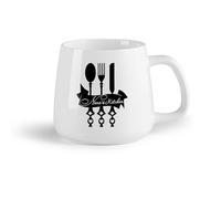DEBINGY Frutta in ceramica Tazze con manico comodo Cucina Ristorante Cucchiaio Coltello Forchetta Utensili da cucina （14oz/400ml） Ideale per casa e ufficio