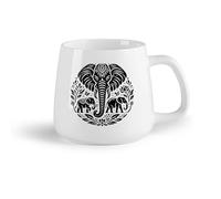 DEBINGY Frutta in ceramica Tazze con manico comodo la sagoma di un elefante adornata con intricati motivi mandala （14oz/400ml） Ottimo regalo per gli innamorati