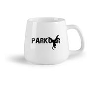 DEBINGY Frutta in ceramica Tazze da caffè con manici grandi per uomo e donna Tatuaggio Parkour Estremo （14oz/400ml） Ottimo per casa, ufficio, bar, idee regalo