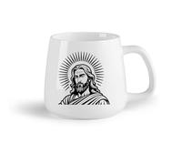 DEBINGY Frutta in ceramica Tazze da caffè con manici grandi per uomo e donna volto di Gesù Cristo （14oz/400ml） Elegante e resistente - Adatto al microonde e alla lavastoviglie