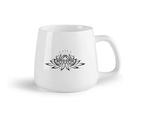 DEBINGY Frutta in ceramica Tazze da caffè con manici grandi per uomo e donna Yoga nella casa del loto （14oz/400ml） Perfetto per cucine, ristoranti e bar, ottima idea regalo