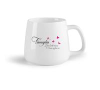 DEBINGY Frutta in ceramica Tazze da caffè con manico Citazione: L'amore per la famiglia italiana non finisce mai （14oz/400ml） Ideale per casa e ufficio