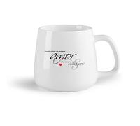 DEBINGY Frutta in ceramica Tazze da caffè con manico Citazione spagnola: Dove c'è grande amore, i miracoli accadranno （14oz/400ml） per tè, caffè, infuso caldo