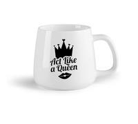 DEBINGY Frutta in ceramica Tazze da caffè con manico Citazioni dal salone di bellezza Comportati come una regina （14oz/400ml） per caffè, avena, tè, facile da pulire