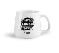 DEBINGY Frutta in ceramica Tazze da caffè con manico Citazioni dal vivo, frasi di risata e amore, motivo palloncini （14oz/400ml） Un bel regalo di Natale