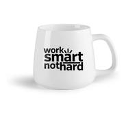 DEBINGY Frutta in ceramica Tazze da caffè con manico Citazioni motivazionali: lavora in modo intelligente, non duro （14oz/400ml） per espresso, set da tè