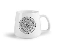 DEBINGY Frutta in ceramica Tazze da caffè con manico disegno astratto del modello del mandala con mandala di arte islamica （14oz/400ml） per casa o lavoro