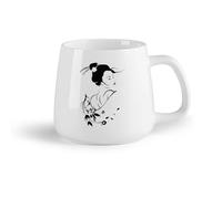 DEBINGY Frutta in ceramica Tazze da caffè con manico Geisha ha mangiato una bella ragazza con un fiore perfetto （14oz/400ml） per tè, caffè, infuso caldo