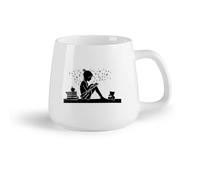 DEBINGY Frutta in ceramica Tazze da caffè con manico Libri Scuola Istruzione Citazioni Sala di lettura Biblioteca Libreria （14oz/400ml） per casa o lavoro