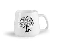 DEBINGY Frutta in ceramica Tazze da caffè con manico Libri sull'albero - Apprendimento educativo con materiale scolastico （14oz/400ml） per casa e ufficio